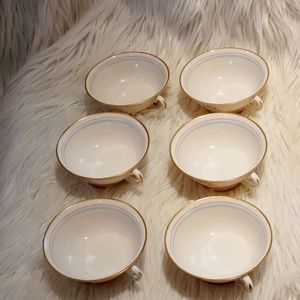 Six Vintage Beautiful Franciscan Soup Bowls Rossmore Pattern